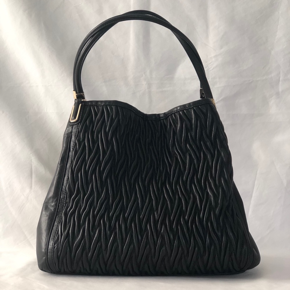 Coach Black Madison Phoebe Bag in Twisted Leather